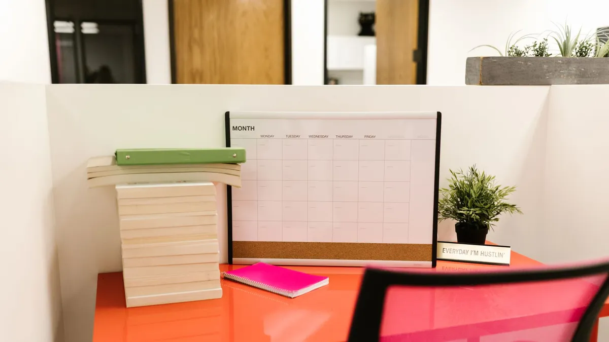 Modern office desk and cubicle furniture ready for office junk removal in Dubai