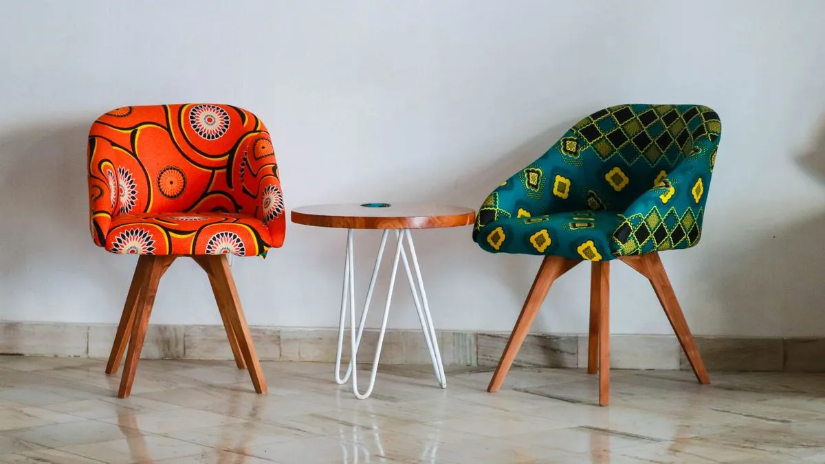 Two used chairs and a side table set aside for donation and reuse during furniture removal in Dubai