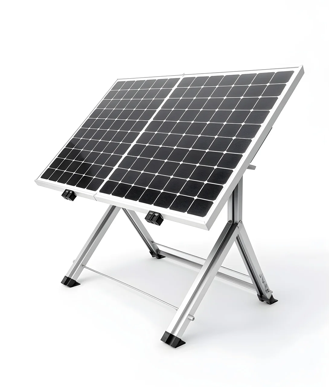 Rooftop solar panel aluminum mounting racks and electrical inverter units prepared for e-waste recycling in Dubai